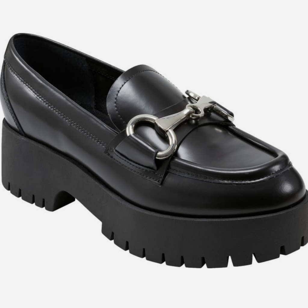 Marc Fisher Wilmer Lug Sole Genuine Leather Platform Loafer